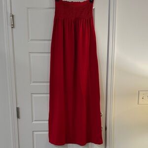 Old Navy Red Strapless Maxi Dress-Skirt